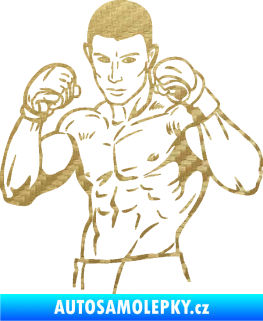 Samolepka Boxer 003 levá 3D karbon zlatý