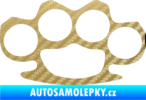 Samolepka Boxer zbraň 3D karbon zlatý