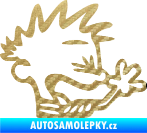 Samolepka Boy tůdle nůdle pravá 3D karbon zlatý