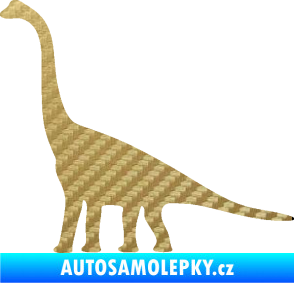 Samolepka Brachiosaurus 001 levá 3D karbon zlatý