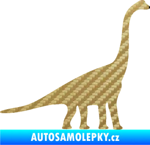 Samolepka Brachiosaurus 001 pravá 3D karbon zlatý