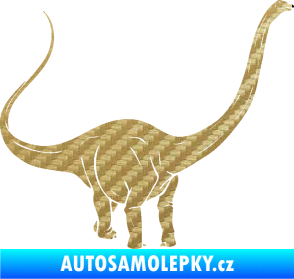 Samolepka Brachiosaurus 002 pravá 3D karbon zlatý