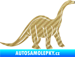 Samolepka Brachiosaurus 003 pravá 3D karbon zlatý