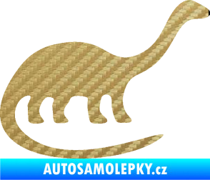 Samolepka Brontosaurus 001 pravá 3D karbon zlatý