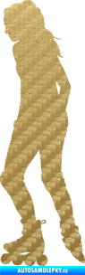 Samolepka Bruslařka 001 levá 3D karbon zlatý