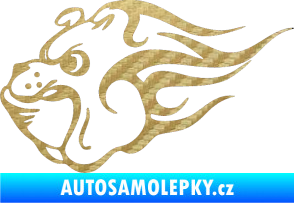 Samolepka Buldočák levá hlava buldoka 3D karbon zlatý