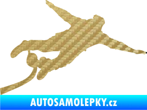 Samolepka Bungee jumping 001 pravá 3D karbon zlatý