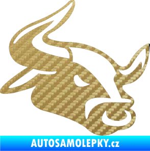 Samolepka Býk 001 pravá 3D karbon zlatý