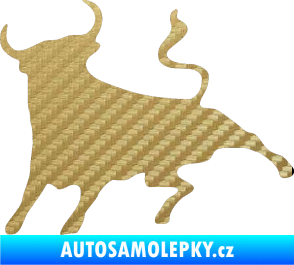 Samolepka Býk 002 levá 3D karbon zlatý