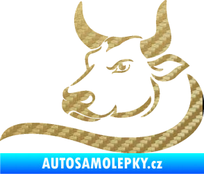 Samolepka Býk 008 levá 3D karbon zlatý
