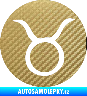 Samolepka Býk zvěrokruh 001 - horoskop 3D karbon zlatý