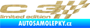 Samolepka C3 limited edition pravá 3D karbon zlatý
