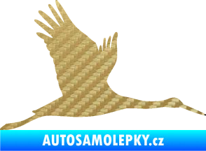 Samolepka Čáp 002 pravá 3D karbon zlatý