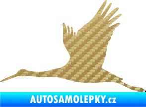 Samolepka Čáp 002 levá 3D karbon zlatý
