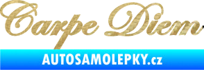 Samolepka Carpe diem nápis užívej dne 3D karbon zlatý