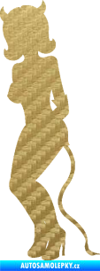 Samolepka Čertice 005 levá 3D karbon zlatý
