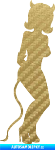 Samolepka Čertice 005 pravá 3D karbon zlatý