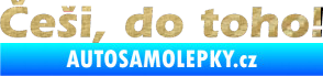 Samolepka Češi do toho! 3D karbon zlatý