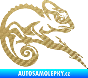 Samolepka Chameleon 001 pravá 3D karbon zlatý
