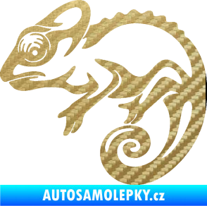 Samolepka Chameleon 002 levá 3D karbon zlatý