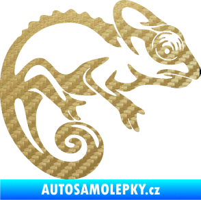 Samolepka Chameleon 002 pravá 3D karbon zlatý
