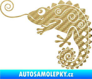 Samolepka Chameleon 004 levá 3D karbon zlatý
