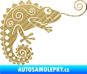 Samolepka Chameleon 004 pravá 3D karbon zlatý