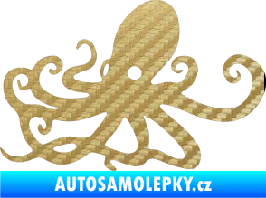 Samolepka Chobotnice 001 levá 3D karbon zlatý