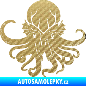 Samolepka Chobotnice 002 levá 3D karbon zlatý