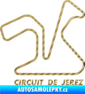 Samolepka Okruh Circuito de Jerez 3D karbon zlatý