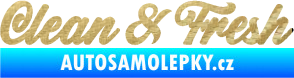 Samolepka Clean & Fresh nápis 3D karbon zlatý