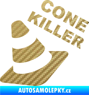Samolepka Cone killer  3D karbon zlatý