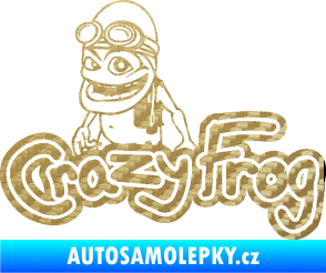 Samolepka Crazy frog 002 žabák 3D karbon zlatý