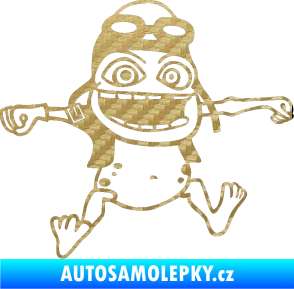 Samolepka Crazy frog pravá 3D karbon zlatý