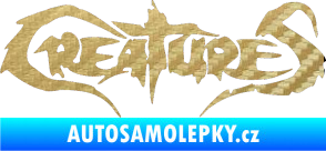 Samolepka Creatures 3D karbon zlatý