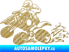 Samolepka Čtyřkolka 003 levá 3D karbon zlatý