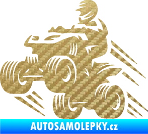 Samolepka Čtyřkolka 006 levá 3D karbon zlatý