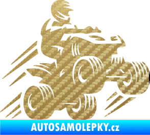 Samolepka Čtyřkolka 006 pravá 3D karbon zlatý