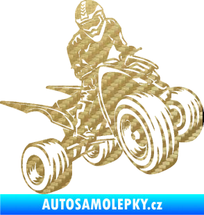 Samolepka Čtyřkolka 008 pravá 3D karbon zlatý