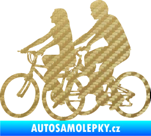 Samolepka Cyklisté 001 levá pár 3D karbon zlatý