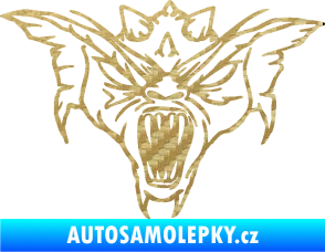 Samolepka Ďábel 003 pravá 3D karbon zlatý