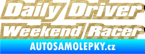 Samolepka Daily driver weekend racer 3D karbon zlatý