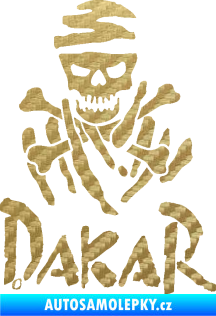 Samolepka Dakar 002 s lebkou 3D karbon zlatý