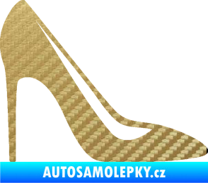 Samolepka Dámská bota 001 pravá lodička 3D karbon zlatý