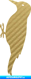 Samolepka Datel 001 levá 3D karbon zlatý