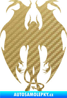 Samolepka Démon 001 3D karbon zlatý