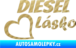 Samolepka Diesel Lásko 3D karbon zlatý