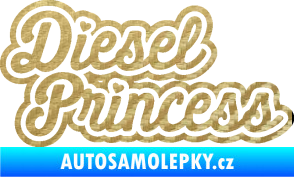 Samolepka Diesel princess nápis 3D karbon zlatý