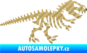 Samolepka Dinosaurus kostra 001 pravá 3D karbon zlatý