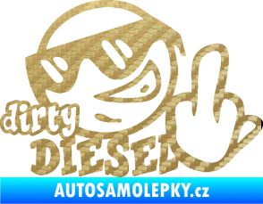 Samolepka Dirty diesel smajlík 3D karbon zlatý